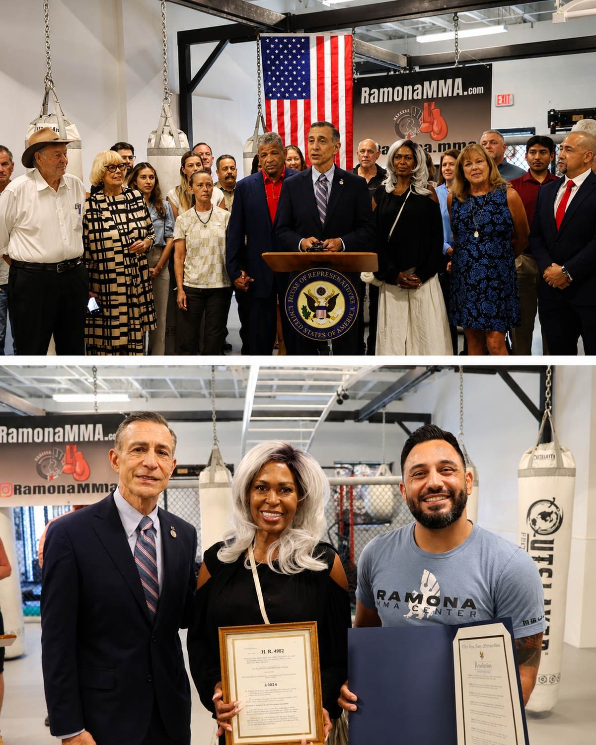 Congressman Darrell Issa visits Ramona MMA Center, hosts a press conference at the academy, and recognizes the gym for community involvement in Ramona, CA