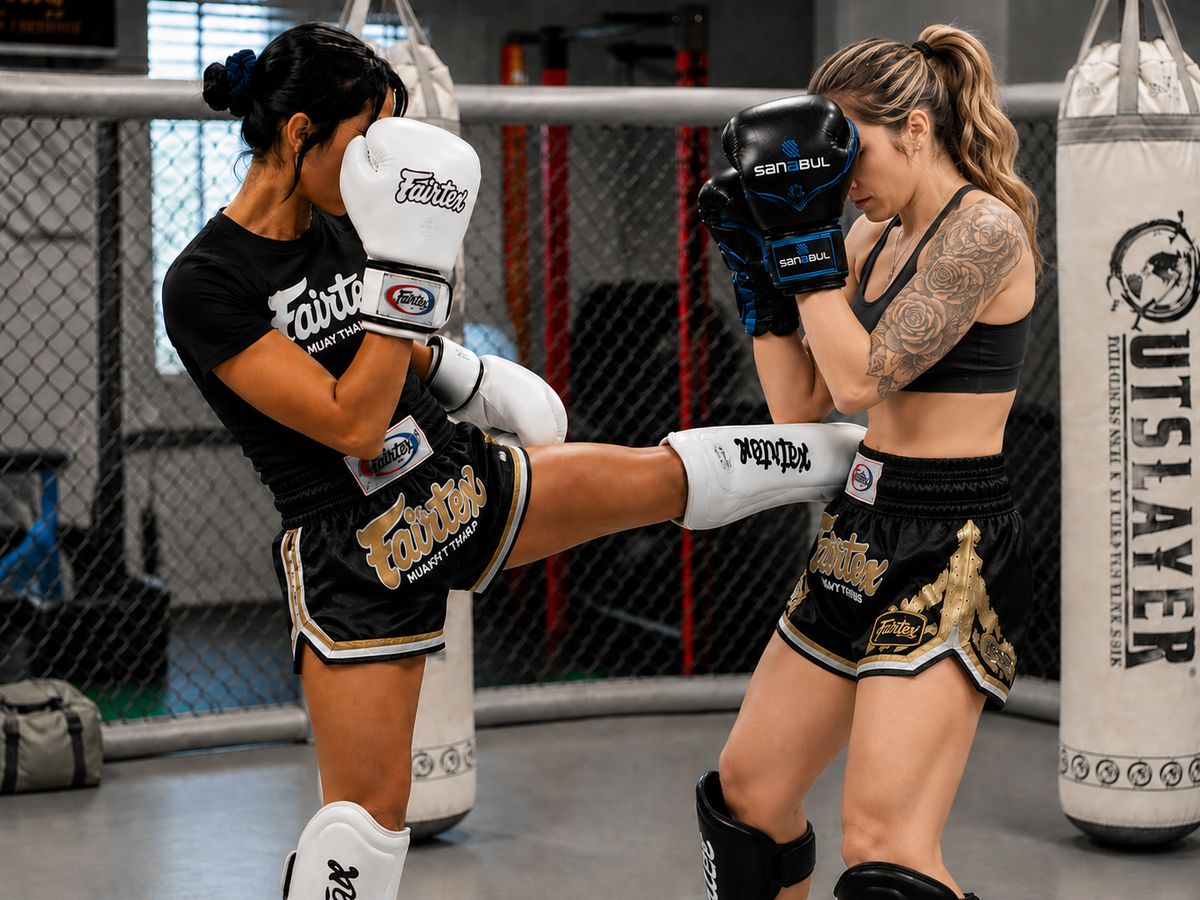 Adult Muay Thai kickboxing and boxing class at Ramona MMA Center